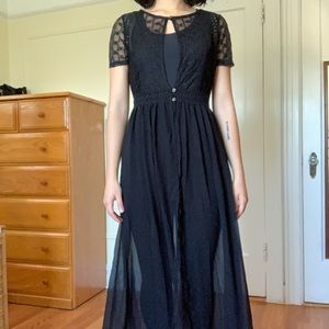 Boho lace short-sleeve kimono cover-up